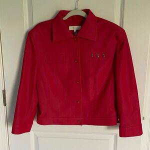 Escada Virgin Wool Red Star Accent Jacket 29259